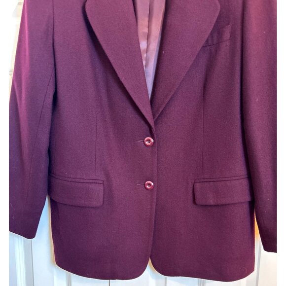 Worthington Women's Size 16 Burgundy Blazer 100% Wool Office Career - Picture 3 of 16
